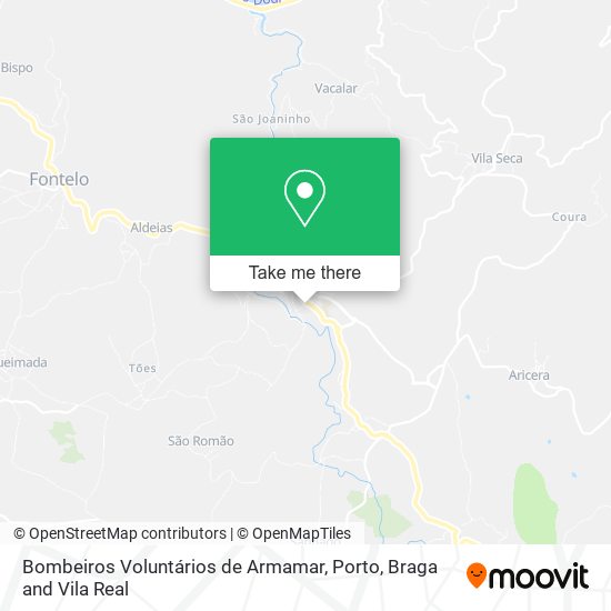 Bombeiros Voluntários de Armamar mapa