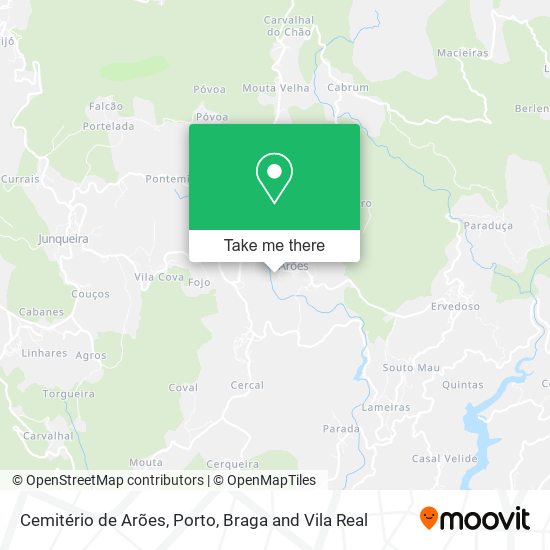 Cemitério de Arões mapa