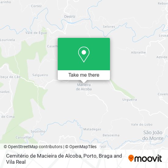 Cemitério de Macieira de Alcoba mapa