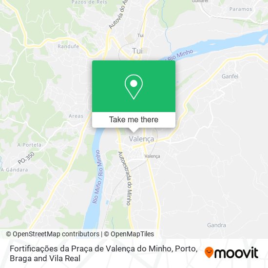 Fortificações da Praça de Valença do Minho mapa