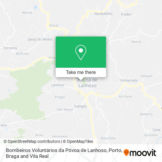 Bombeiros Voluntários da Póvoa de Lanhoso mapa