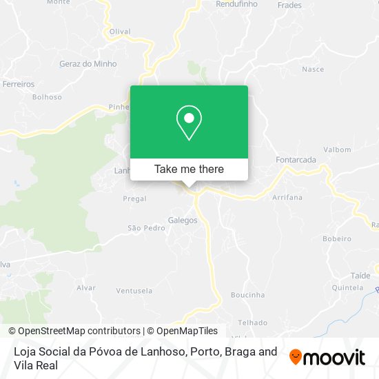 Loja Social da Póvoa de Lanhoso mapa
