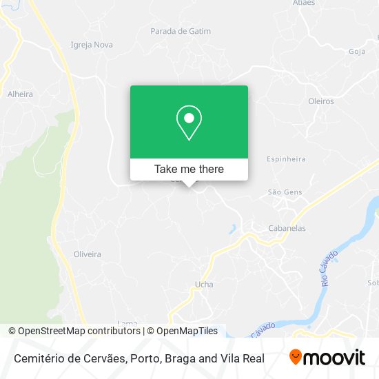 Cemitério de Cervães mapa