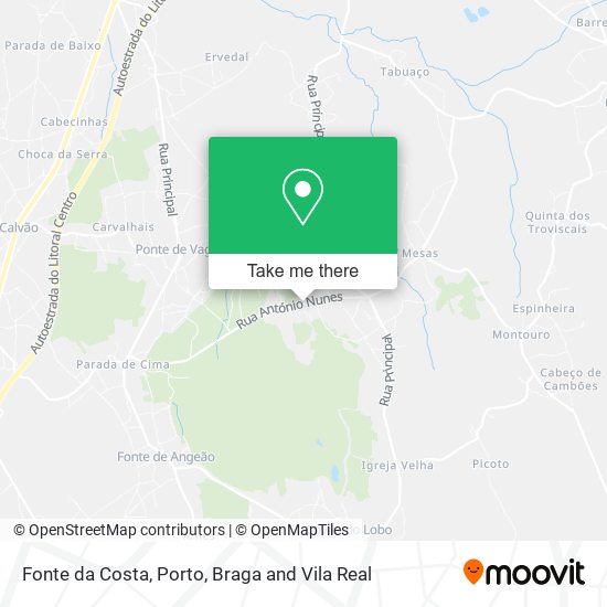 Fonte da Costa mapa