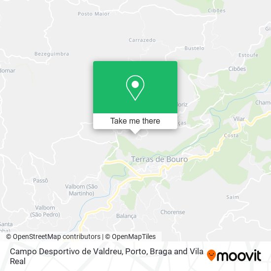 Campo Desportivo de Valdreu mapa