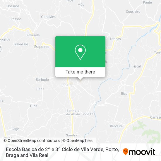 Escola Básica do 2º e 3º Ciclo de Vila Verde mapa