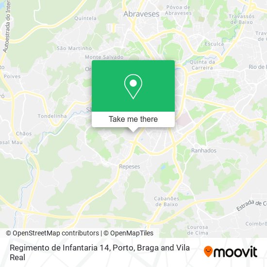 Regimento de Infantaria 14 map