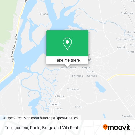 Teixugueiras mapa