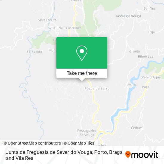 Junta de Freguesia de Sever do Vouga mapa