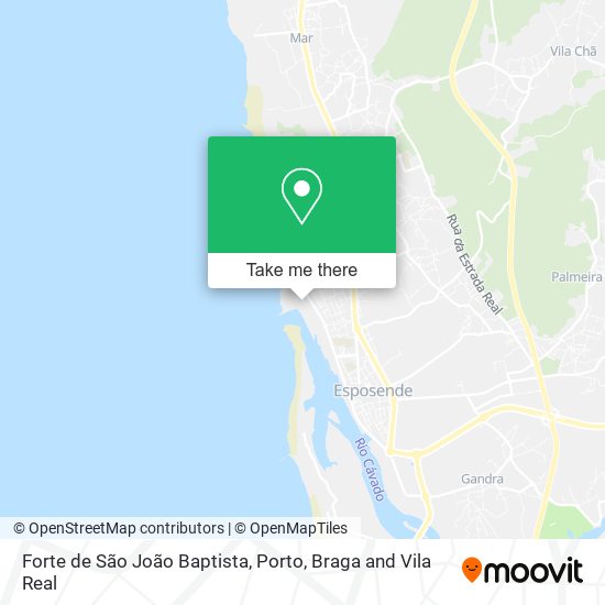 Forte de São João Baptista mapa