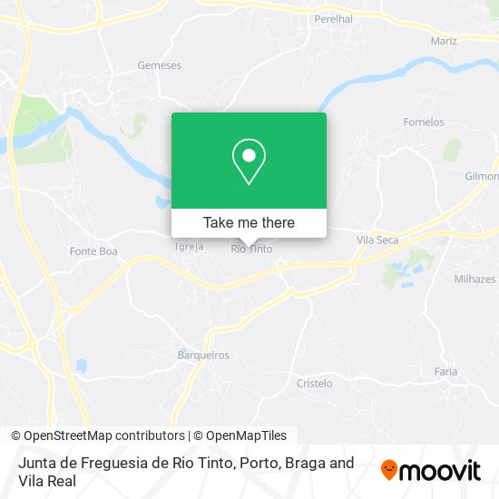 Junta de Freguesia de Rio Tinto map
