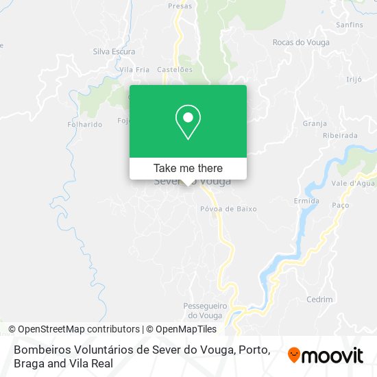 Bombeiros Voluntários de Sever do Vouga mapa