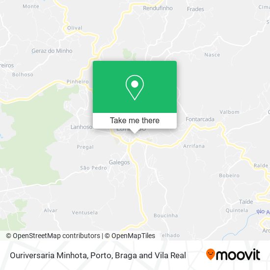 Ouriversaria Minhota mapa