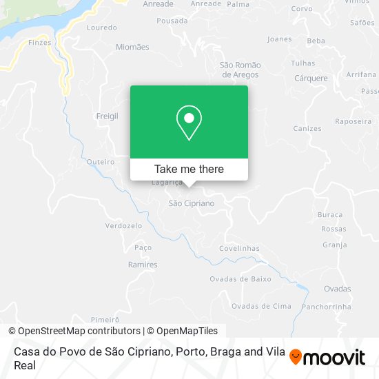 Casa do Povo de São Cipriano mapa