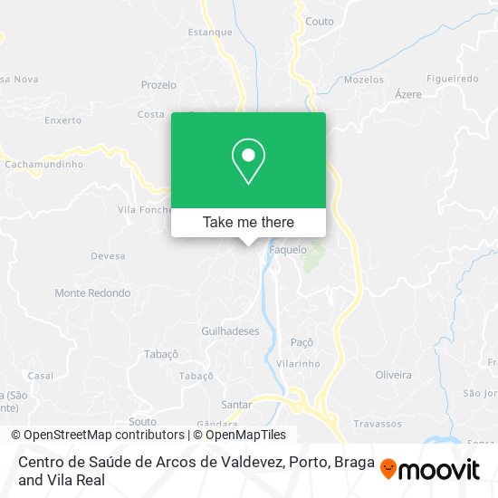 Centro de Saúde de Arcos de Valdevez mapa