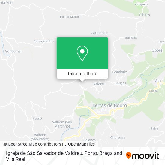 Igreja de São Salvador de Valdreu mapa