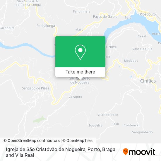 Igreja de São Cristóvão de Nogueira mapa