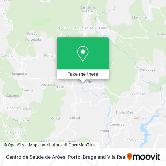 Centro de Saúde de Arões mapa