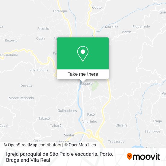 Igreja paroquial de São Paio e escadaria mapa