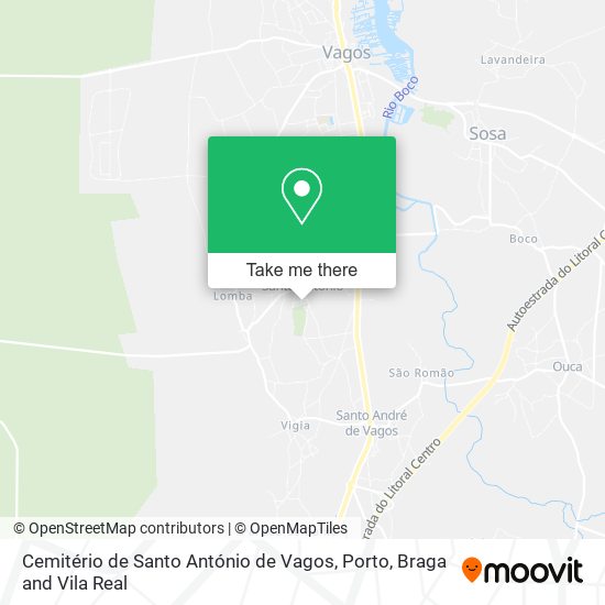 Cemitério de Santo António de Vagos mapa