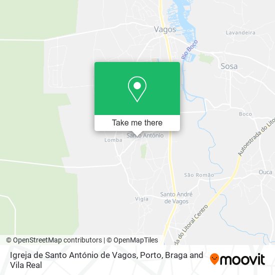 Igreja de Santo António de Vagos mapa