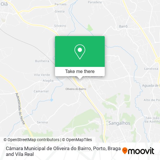 Câmara Municipal de Oliveira do Bairro mapa