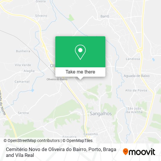 Cemitério Novo de Oliveira do Bairro mapa