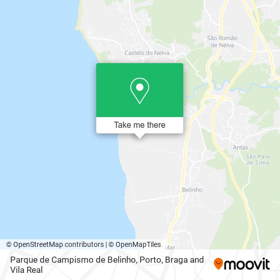 Parque de Campismo de Belinho mapa