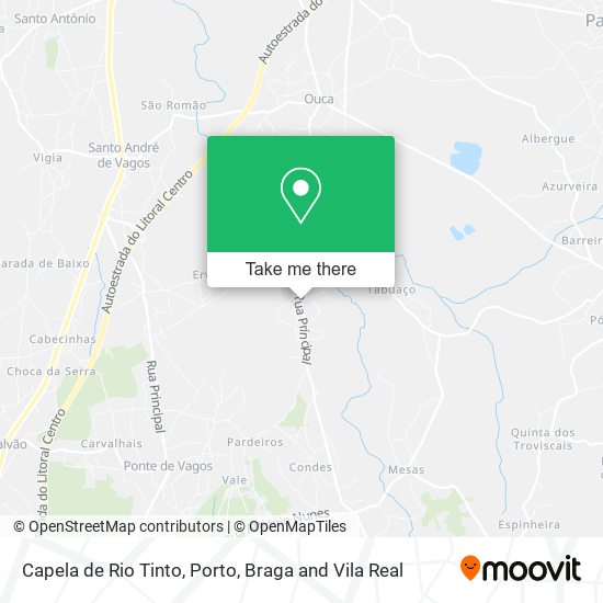 Capela de Rio Tinto mapa