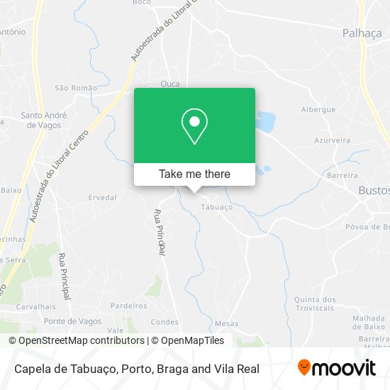 Capela de Tabuaço mapa