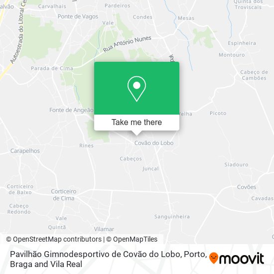 Pavilhão Gimnodesportivo de Covão do Lobo mapa