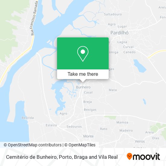 Cemitério de Bunheiro mapa