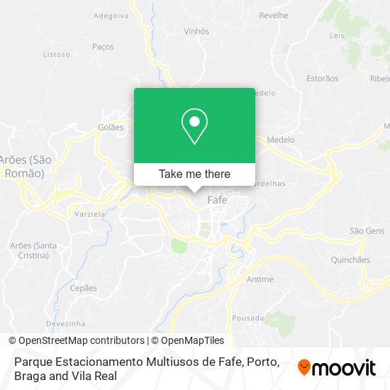 Parque Estacionamento Multiusos de Fafe mapa