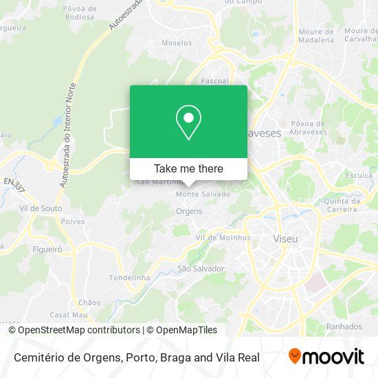 Cemitério de Orgens mapa