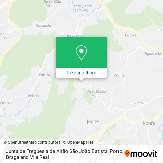 Junta de Freguesia de Airão São João Batista mapa