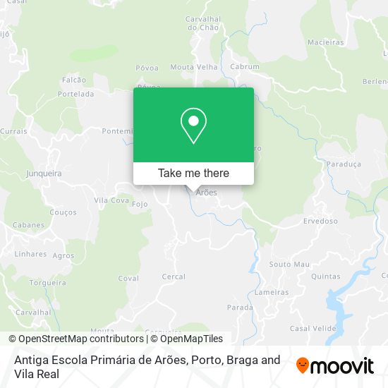 Antiga Escola Primária de Arões mapa
