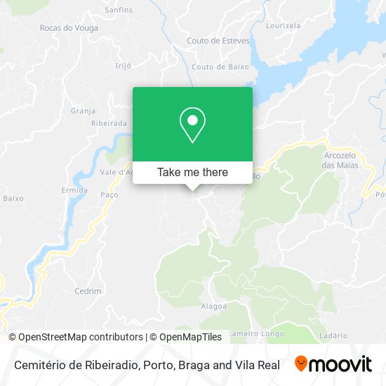 Cemitério de Ribeiradio mapa