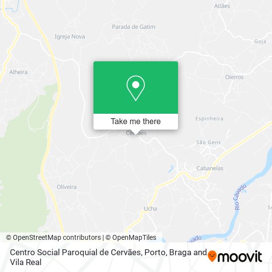 Centro Social Paroquial de Cervães map