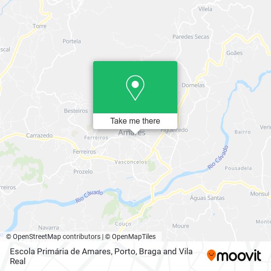 Escola Primária de Amares mapa
