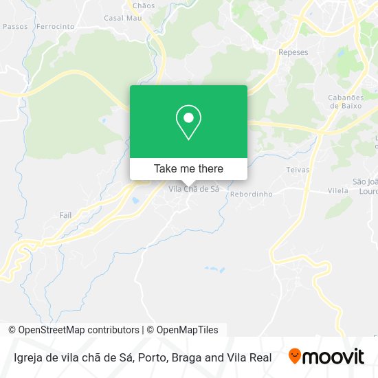 Igreja de vila chã de Sá mapa