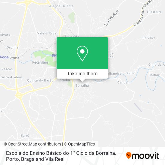 Escola do Ensino Básico do 1° Ciclo da Borralha mapa