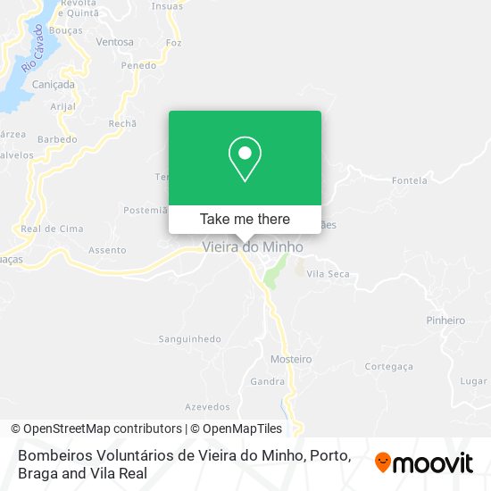 Bombeiros Voluntários de Vieira do Minho map