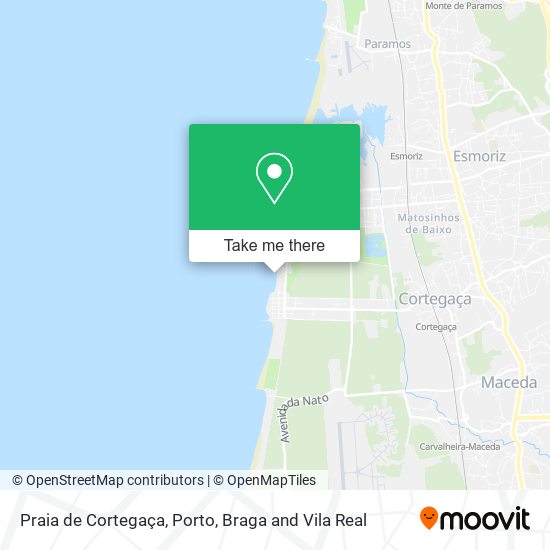 Praia de Cortegaça mapa