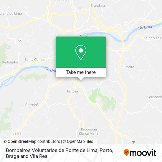 Bombeiros Voluntários de Ponte de Lima map