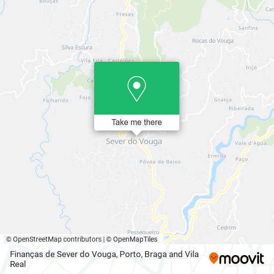 Finanças de Sever do Vouga mapa