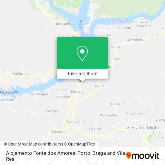 Alojamento Fonte dos Amores mapa