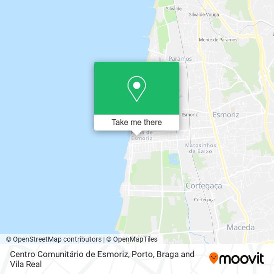 Centro Comunitário de Esmoriz mapa