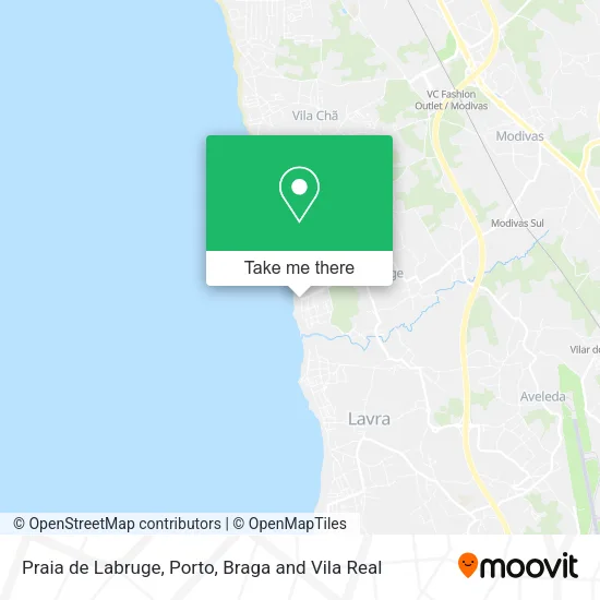 Praia de Labruge map