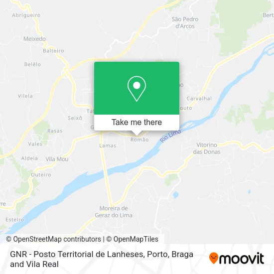 GNR - Posto Territorial de Lanheses map