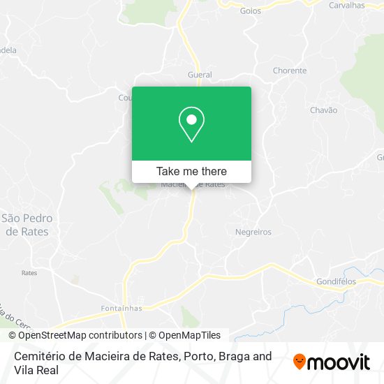 Cemitério de Macieira de Rates mapa